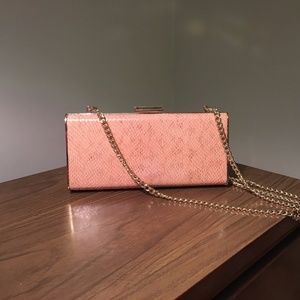 WHBM Blush Python Evening Purse/Clutch