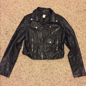 Nasty Gal cropped faux leather moto jacket