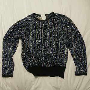 Vintage silk-like print blouse