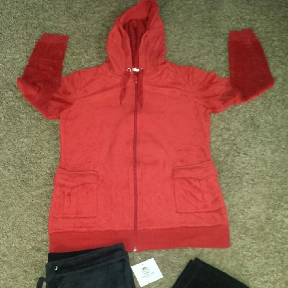 Sarah Johnson Hooded Sweat Suit Sz M Wineberry Nwt