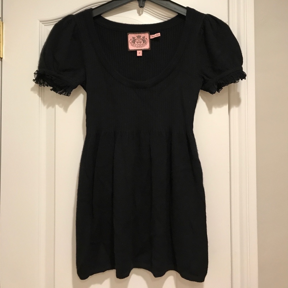 Wool and cashmere black baby doll sweater.