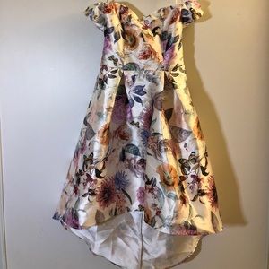Chi Chi London Print Bardot High-low Dress