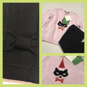 Kate Spade Cat Mask Baby Girl Sweater and Pant Set