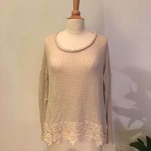 Cream white long sleeve shirt