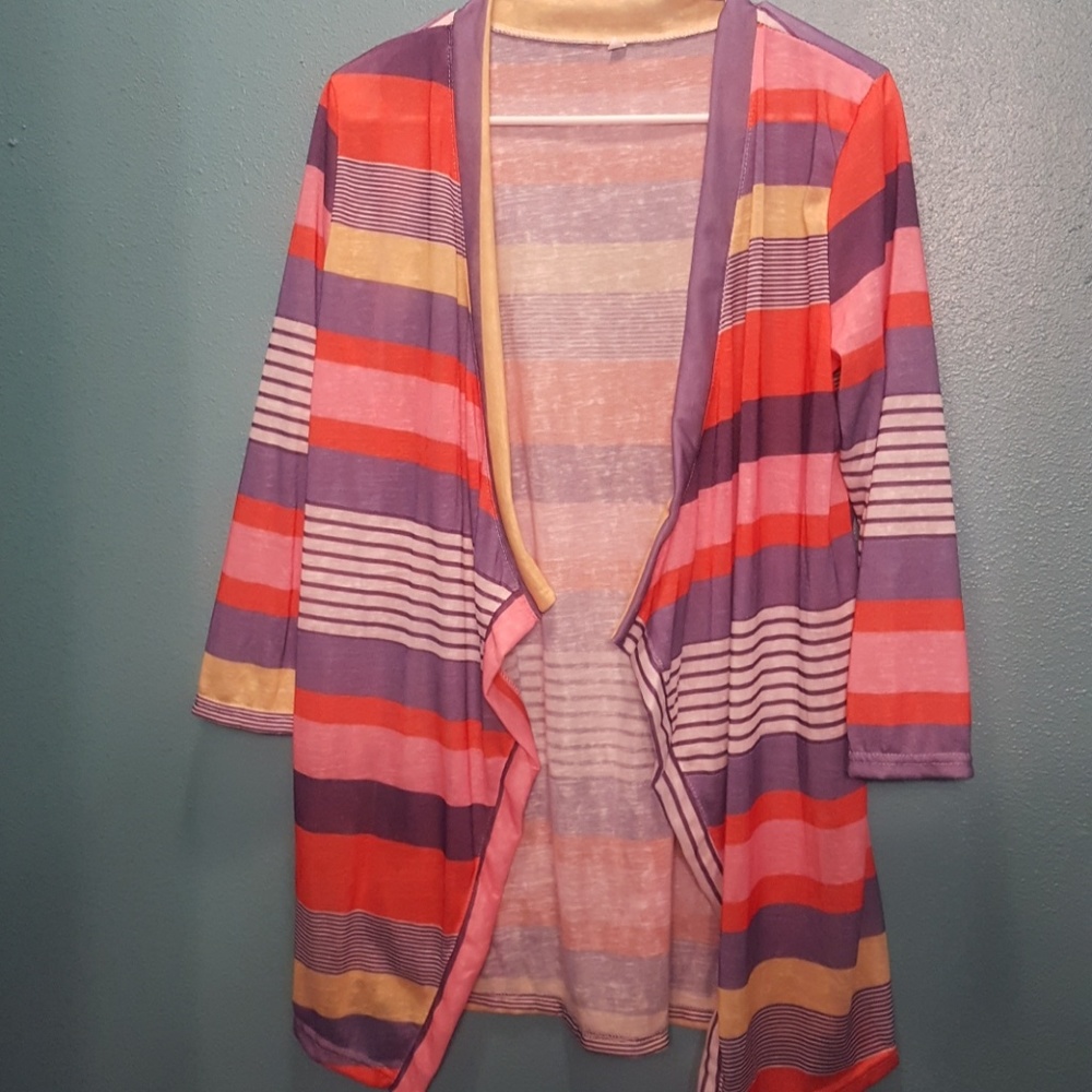 Multi colored lightweight cardigan