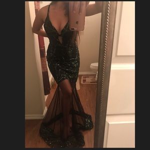 Fancy green sequins gown