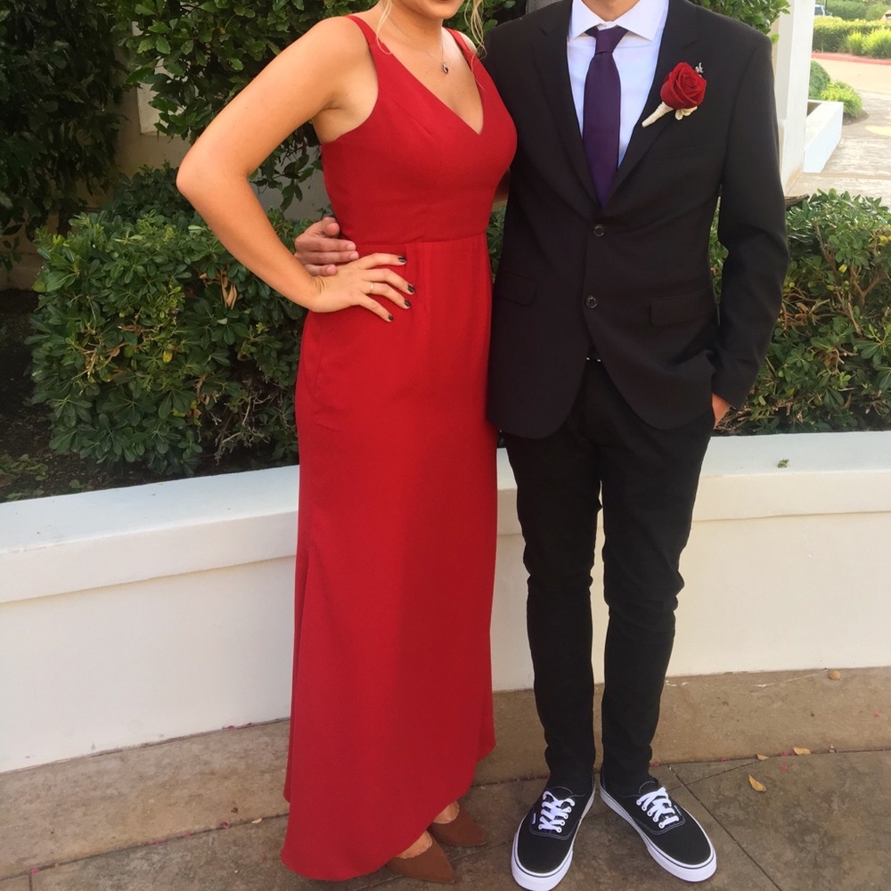 Vera Wang Apple Red Bridesmaid Dress