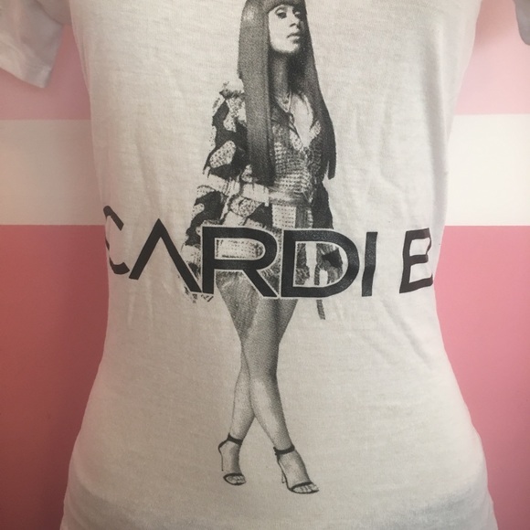 Women Cardi B Silhouette White T-Shirt - Picture 4 of 5