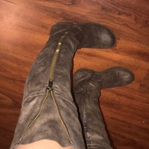 Light brown thigh high boots