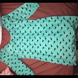 Blue dress whale print