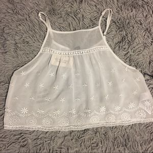 White Sheer Crop Top
