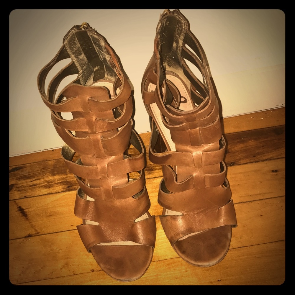 Sam Edelman tan heeled sandals, size 8.5