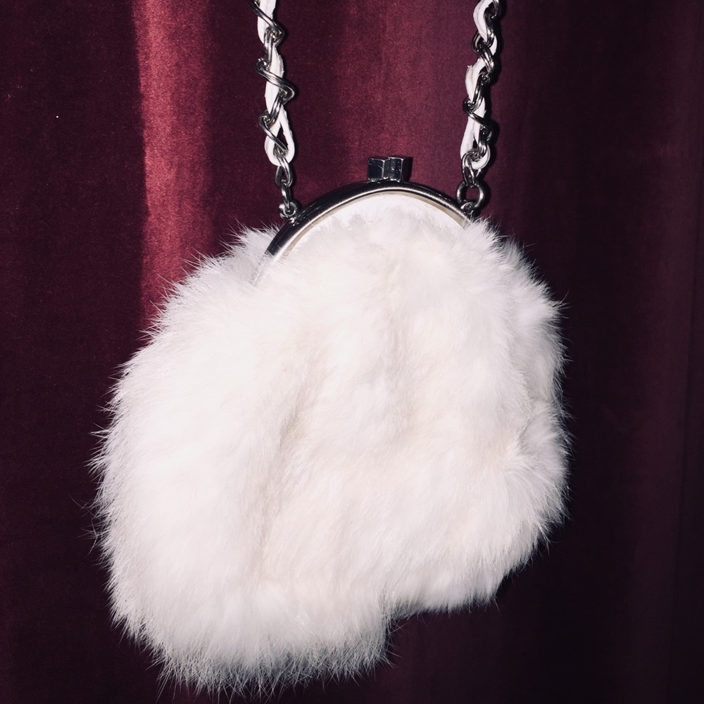 White Rabbit Fur Purse