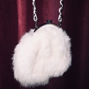 White Rabbit Fur Purse