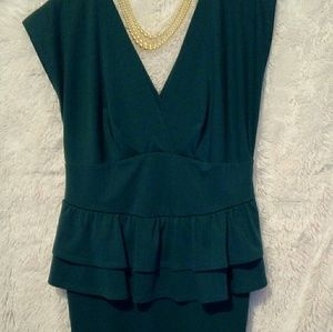 Vintage pin-up dress V Neck Peplum Bodycon Dre