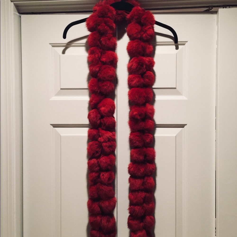 Red Rabbit Fur Scarf
