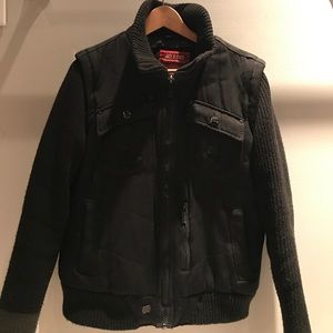 Men winter black jacket in size L