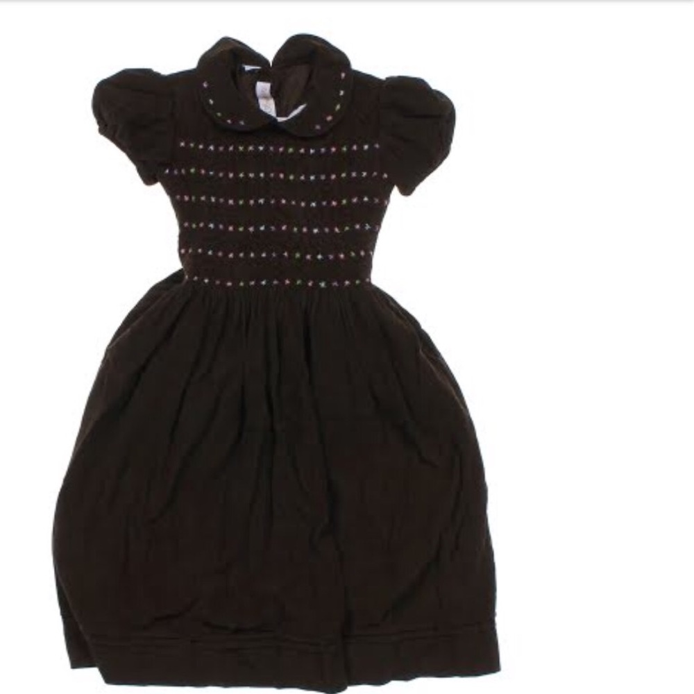 Smocked brown dress