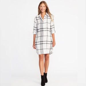 Plaid Pullover Shirt Dress