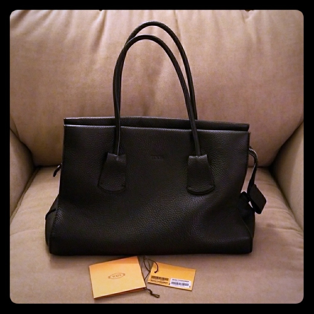 NEW Authentic Tod's Black Leather Handbag
