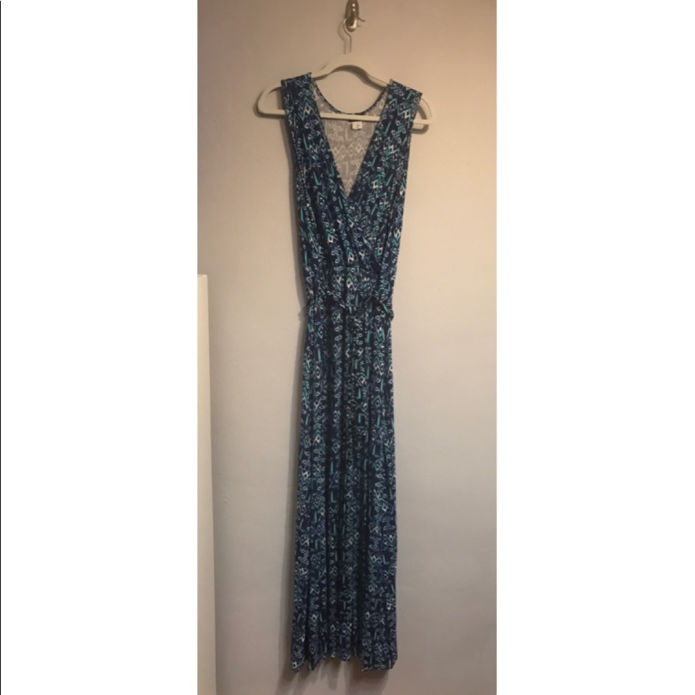 Blue Tribal Maxi Dress