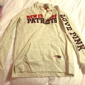 VS pink patriots quarter zip sweatshirt size small