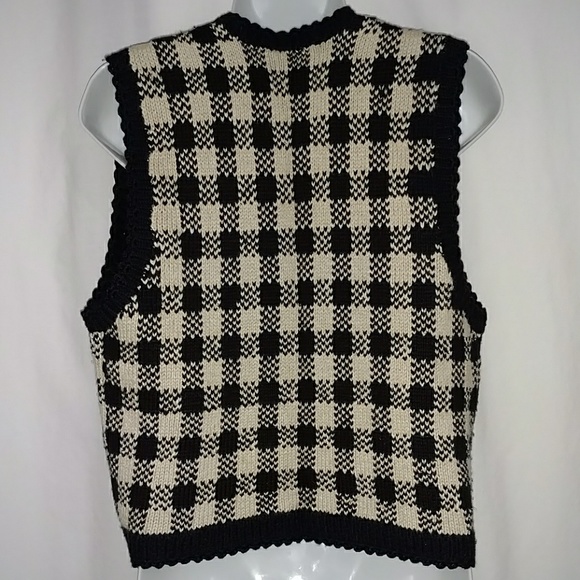 VTG 90s Handknitted Floral Sweater Vest M - EUC - Picture 6 of 7