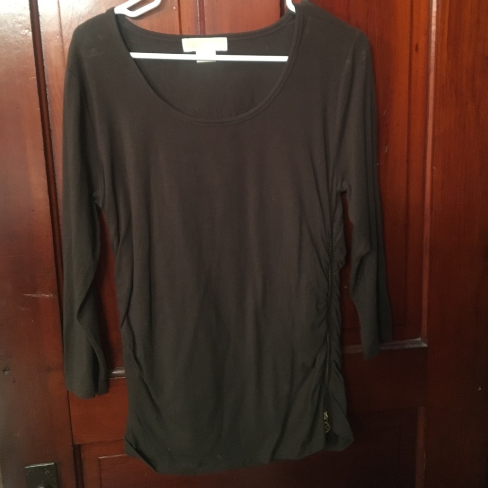 Long sleeve Michael Kors top with gold zipper side