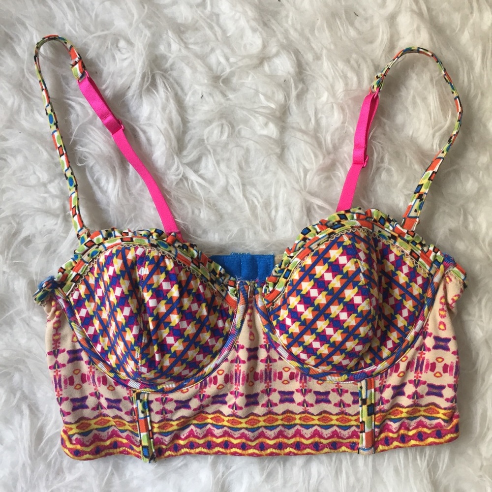 Anthropologie colorful longline bralette - Picture 2 of 3
