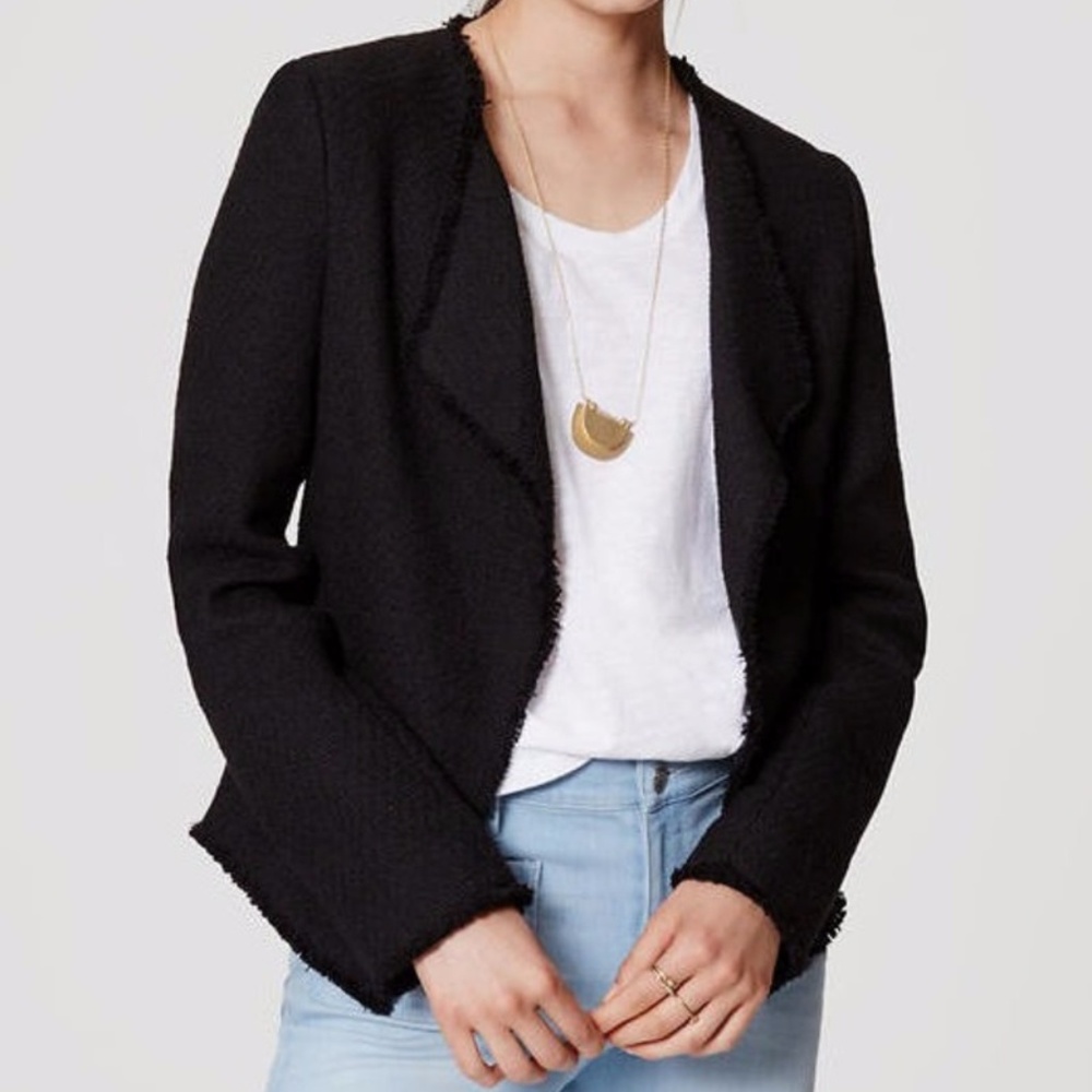 LOFT Open Tweed Jacket