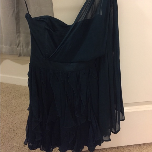 One-shoulder French Connection turquoise dress - Picture 2 of 2