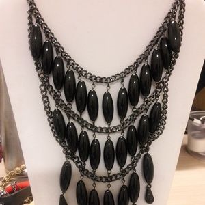 Black bib necklace