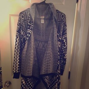 Draped open front cardigan mossimo