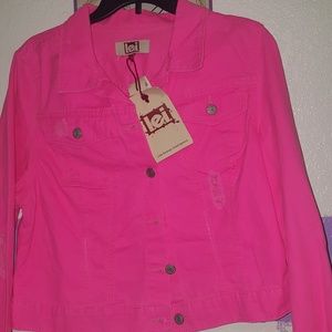 Hot pink jean jacket