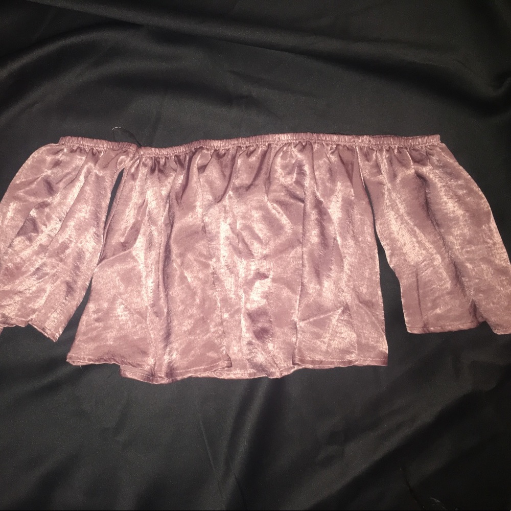 Faux Silk Off Shoulder Crop top - ALL CROPS B2GO.
