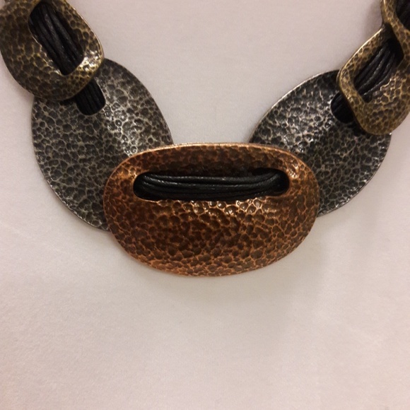 Copper, silver & antique gold chocker/necklace - Picture 3 of 3