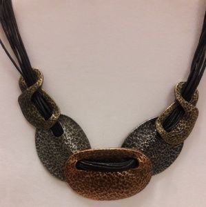 Copper, silver & antique gold chocker/necklace