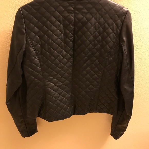 Black faux leather zip jacket - Picture 3 of 3