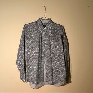 Men’s Blue Patterned Dress Shirt