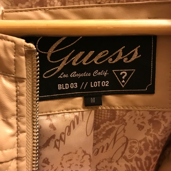 GUESS - Tan faux-leather quilted jacket - Picture 2 of 3