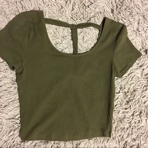 Olive Green Crop Top