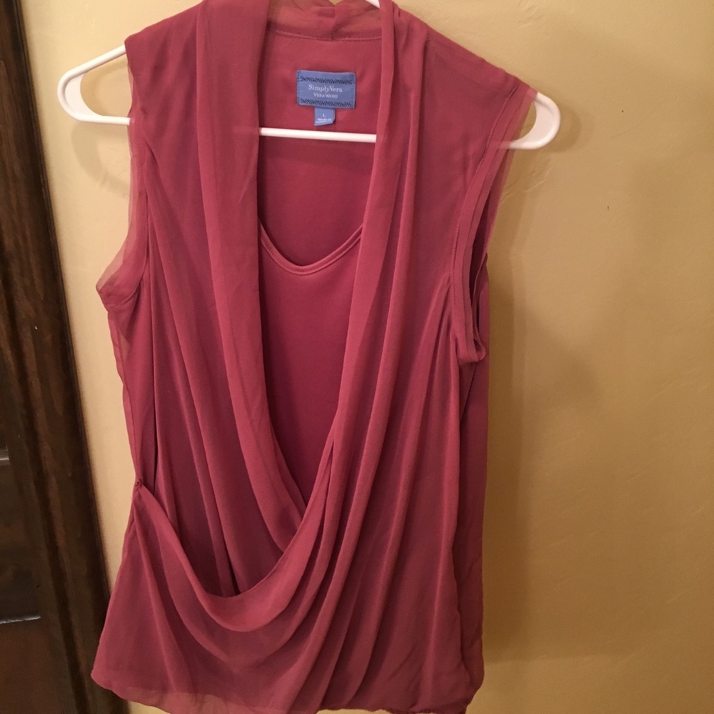 Blush tone tank top blouse, chiffon, Vera Wang