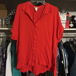 Cherry red button up
