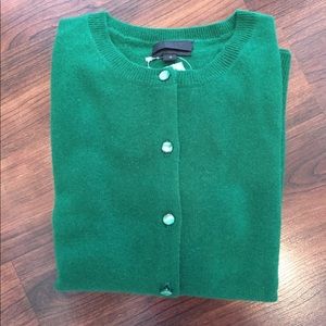 NWT J Crew cashmere cardigan in forest green