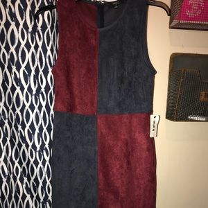 Suede checkered dress