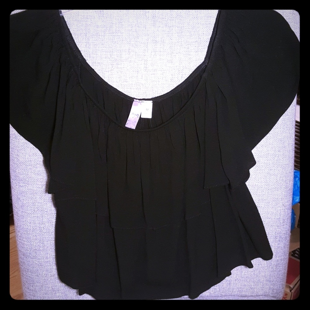 Women's Black Layered Crop Top