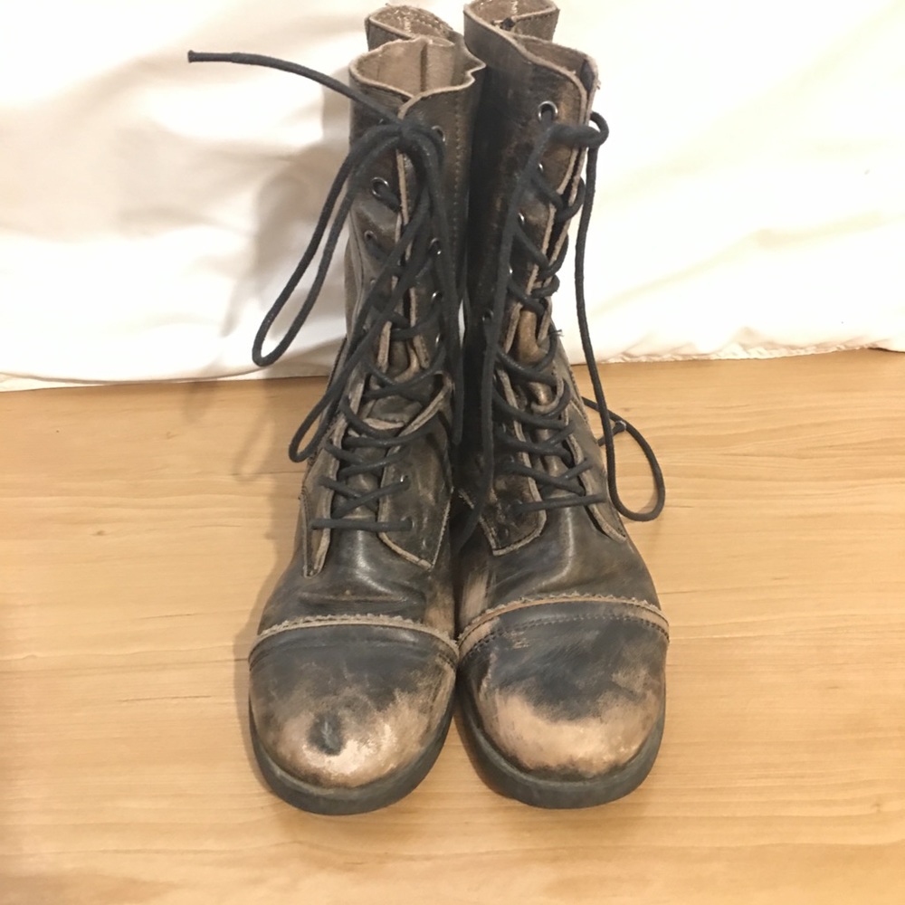 Distressed Combat Boots