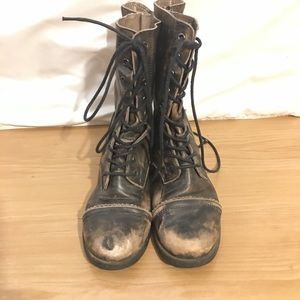 Distressed Combat Boots