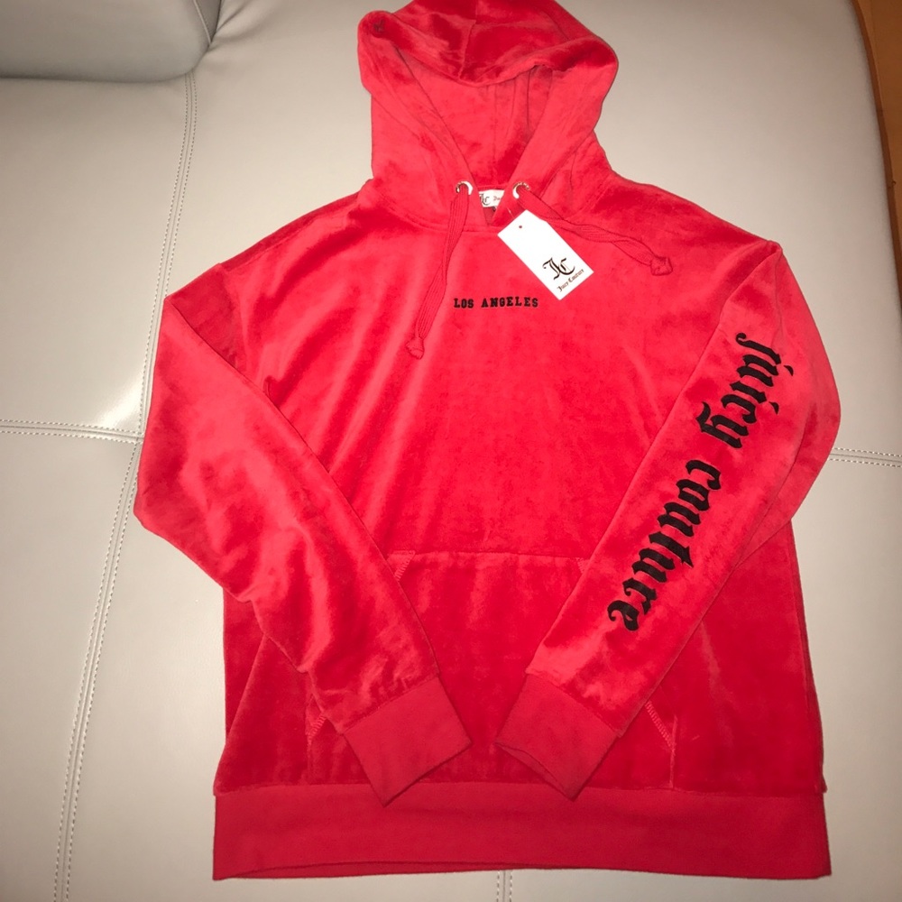 Red Velour "Los Angeles" Juicy Couture Hoodie