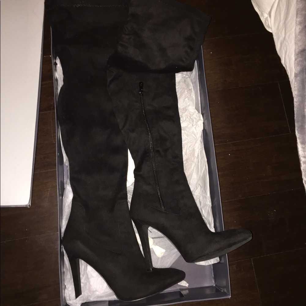 Faux Suede Over the Knee Boots